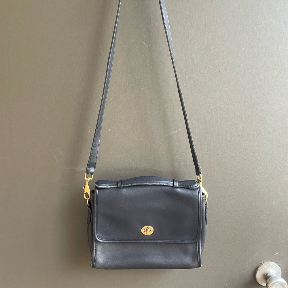 Vintage Coach Black Handbag Purse Shoulder bag